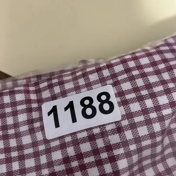 Nordstrom Red Check Button Down Shirt Trim Fit 100% Cotton Wrinkle Free Size 16" - Picture 7 of 7